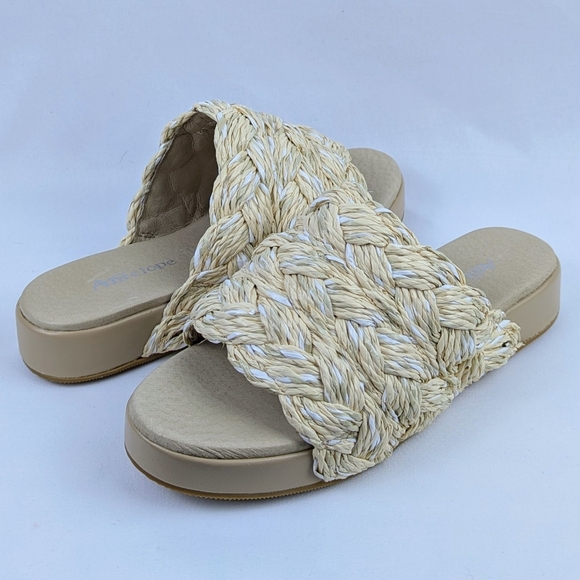 Antelope Shoes - Antelope Bray Raffia Slide Sandal Leather Lining Natural EU39 8-8.5 NWOB